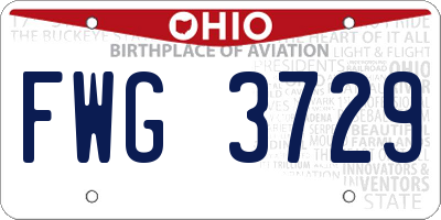 OH license plate FWG3729