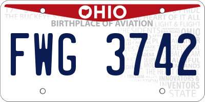 OH license plate FWG3742