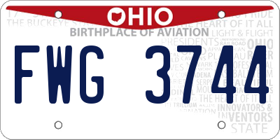 OH license plate FWG3744