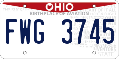 OH license plate FWG3745