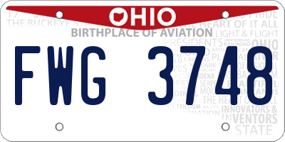 OH license plate FWG3748