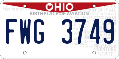 OH license plate FWG3749