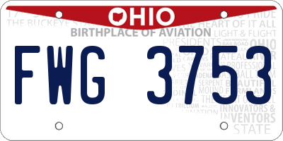 OH license plate FWG3753