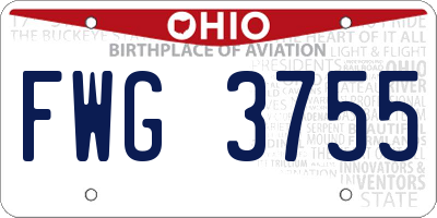 OH license plate FWG3755
