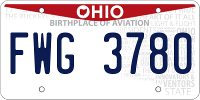 OH license plate FWG3780