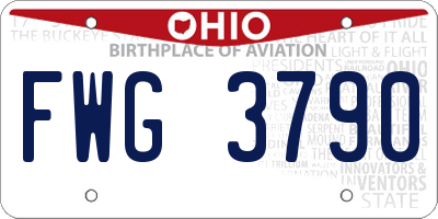 OH license plate FWG3790