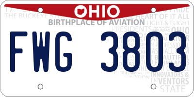 OH license plate FWG3803