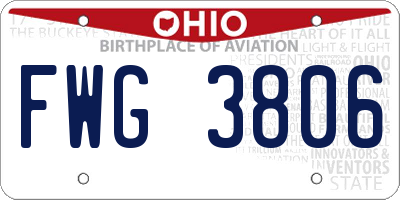OH license plate FWG3806