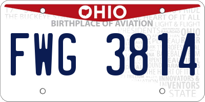 OH license plate FWG3814