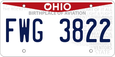 OH license plate FWG3822
