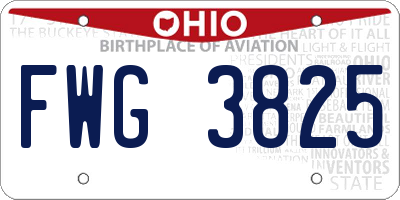OH license plate FWG3825