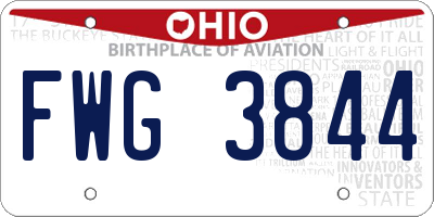 OH license plate FWG3844