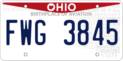 OH license plate FWG3845