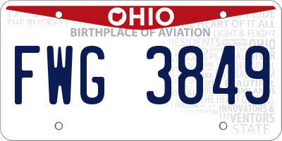 OH license plate FWG3849