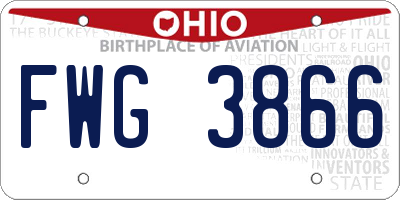 OH license plate FWG3866