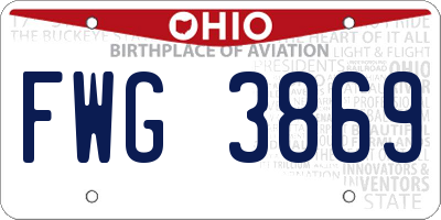 OH license plate FWG3869