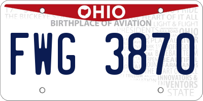 OH license plate FWG3870