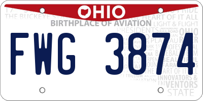 OH license plate FWG3874