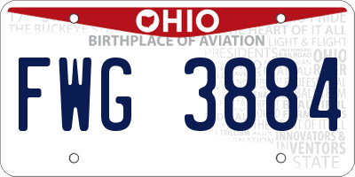 OH license plate FWG3884