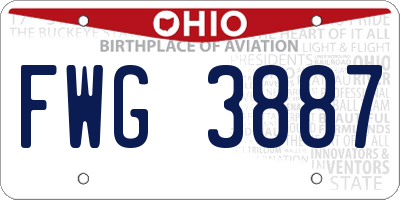 OH license plate FWG3887