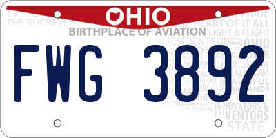 OH license plate FWG3892