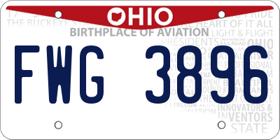 OH license plate FWG3896