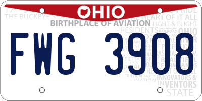 OH license plate FWG3908