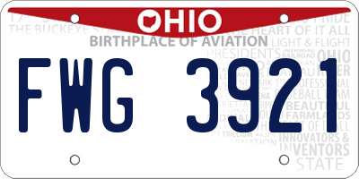 OH license plate FWG3921