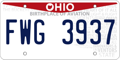 OH license plate FWG3937