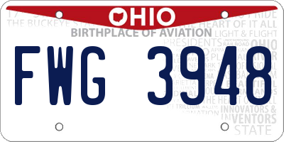 OH license plate FWG3948