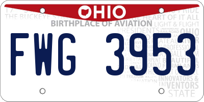 OH license plate FWG3953