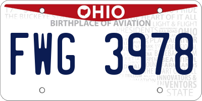 OH license plate FWG3978