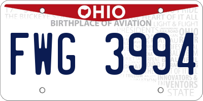 OH license plate FWG3994