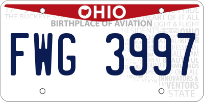 OH license plate FWG3997