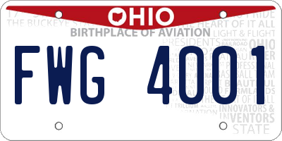OH license plate FWG4001