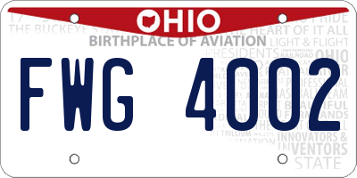OH license plate FWG4002