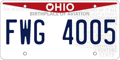 OH license plate FWG4005