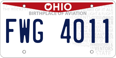 OH license plate FWG4011
