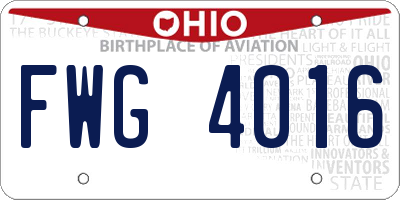 OH license plate FWG4016