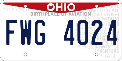 OH license plate FWG4024