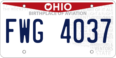 OH license plate FWG4037