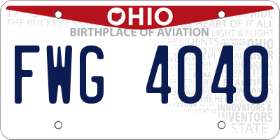 OH license plate FWG4040