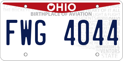OH license plate FWG4044
