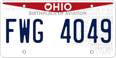 OH license plate FWG4049