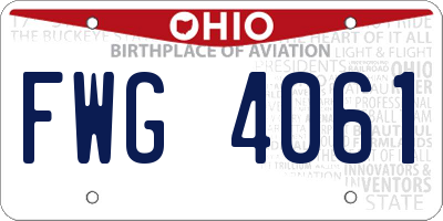 OH license plate FWG4061