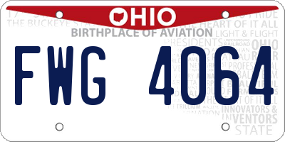 OH license plate FWG4064