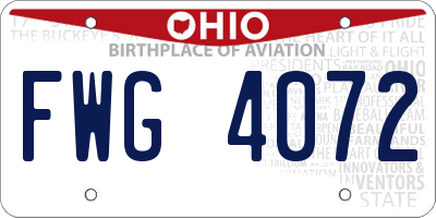 OH license plate FWG4072