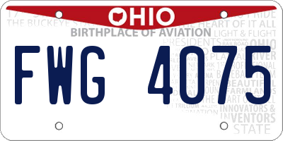 OH license plate FWG4075