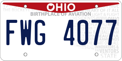 OH license plate FWG4077
