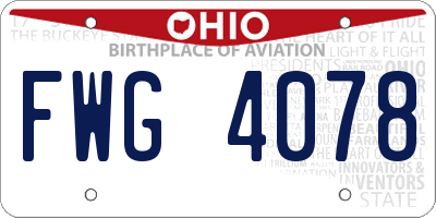 OH license plate FWG4078
